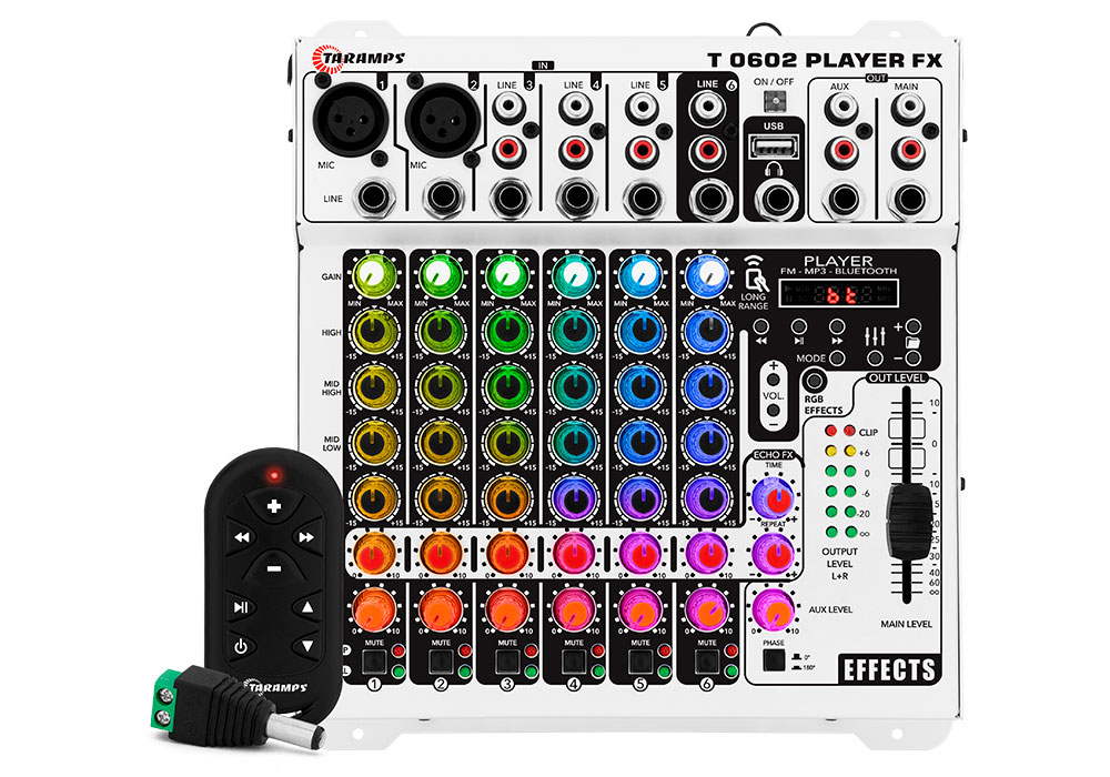 T 0602 PLAYER FX MULTICOLOR | Mesa de Som | Taramps
