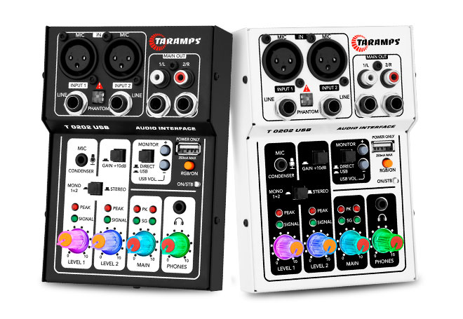 Imagem dos produtos Mesa de Som T 0202 Interface USB Preta e Branca.