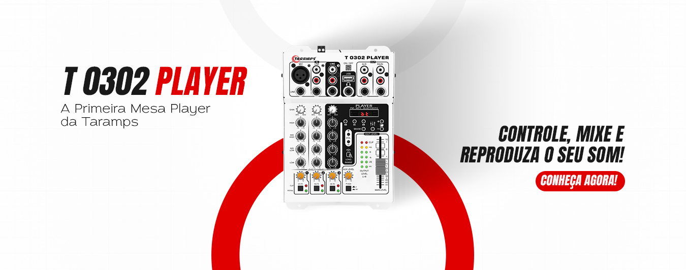 Imagem banner mobile do produto mesa de som T0302 Player.