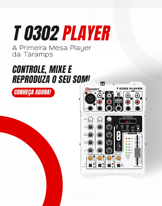 Imagem banner mobile do produto mesa de som T0302 Player.