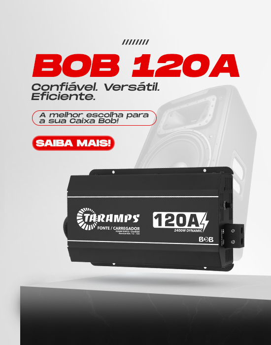 Imagem banner mobile da fonte carregadora para caixa bob, BOB 120A.