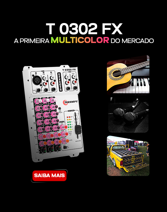 Imagem banner do produto mesa de som T 0302 FX.